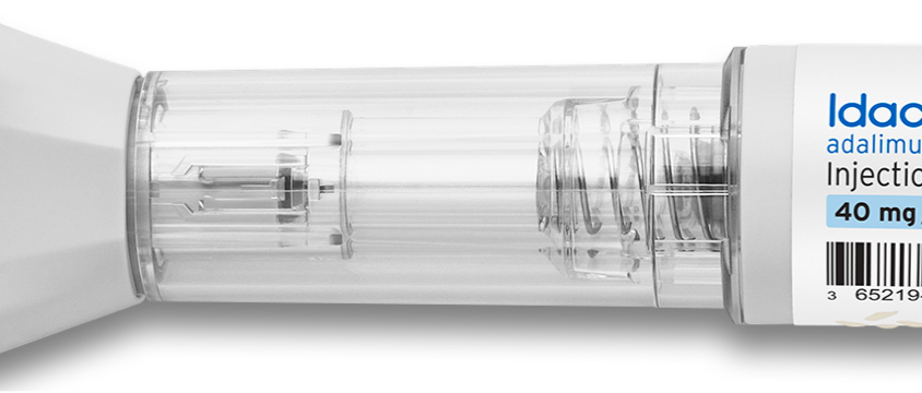 IDACIO Physioject Pre-Filled Autoinjector large, clear viewing window with 360-degree view of completed drug injection